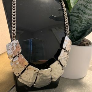 Hammered silver necklace